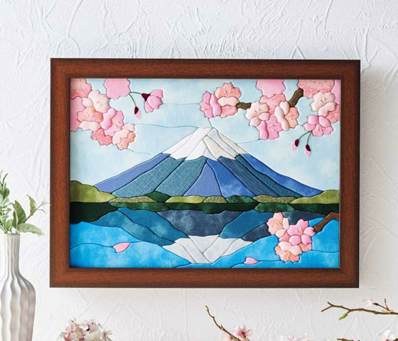 きめこみ特大・鏡富士に桜