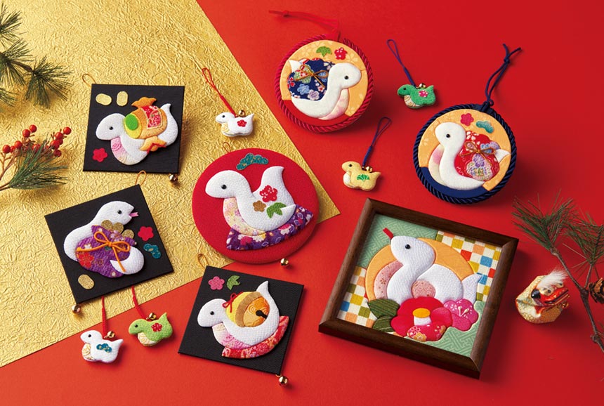 【30％OFF】 布押絵・梅花瓢箪へび（短冊）｜株式会社さくらほりきり 彫刻