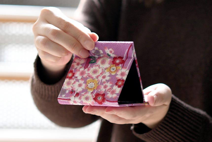 手鏡　鏡（折り畳み）大　デジタル時計（折り畳み）薔薇　手描き　トールペイント 手鏡 鏡（折り畳み）大 デジタル時計（折り畳み）薔薇 手描き