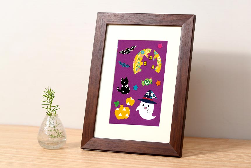 完成品】さくらほりきり 額入木目込みパッチワーク ハロウィン