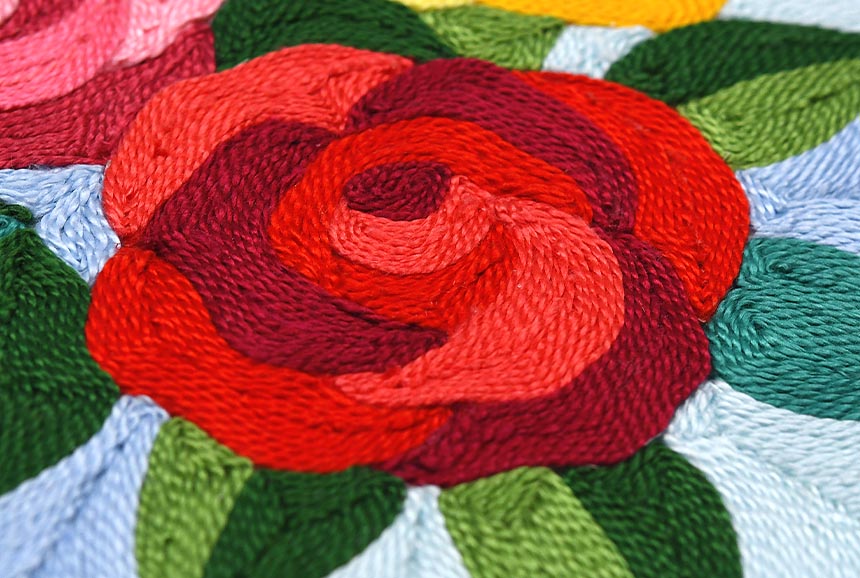 こっぽり　バラ刺繍　ブルー×朱色 楽天市場】(dmc1893）【お取り寄せ商品】刺繍キット ROSE ローズ
