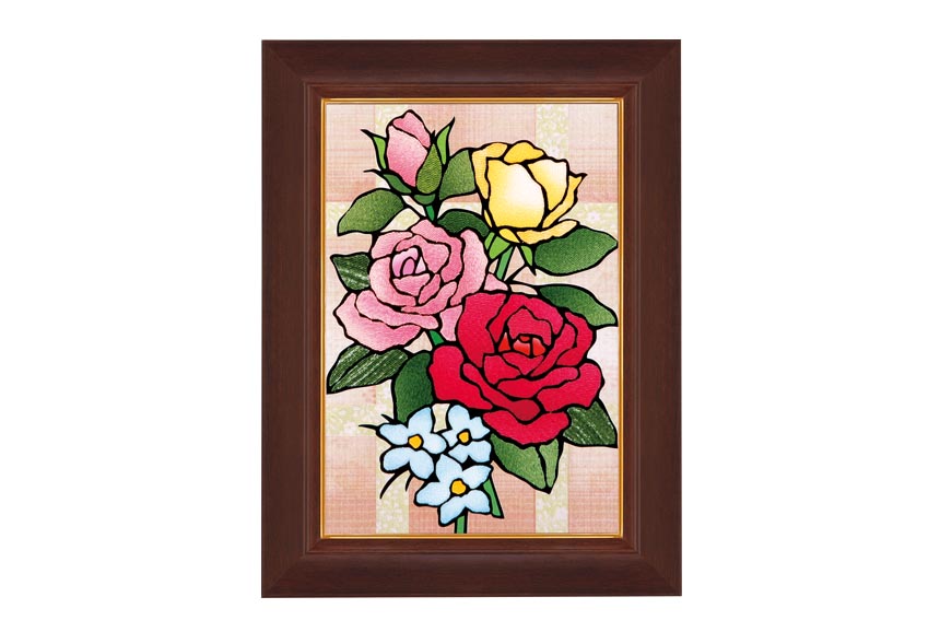 SALE！＞【バラ限定】押し花 1-3輪 専用アレンジ額 / ハッピー
