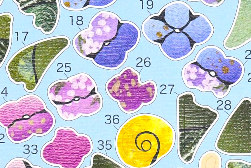 季節のシールはり絵・紫陽花(六月)|株式会社さくらほりきり 季節のシールはり絵・紫陽花(六月)|株式会社さくらほりきり