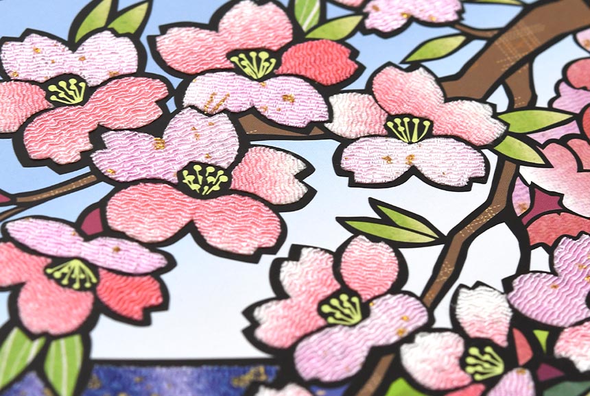 大割引 桜の絵 色紙 サクラ さくら 額入り アート 絵画 桜 春 色紙絵 その他