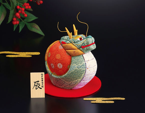 木目込み人形・来福宝珠竜（金襴）