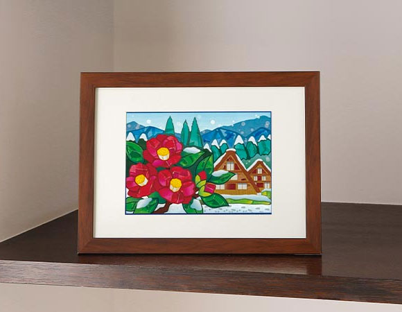 シールちぎりあ～と・椿と茅葺の里