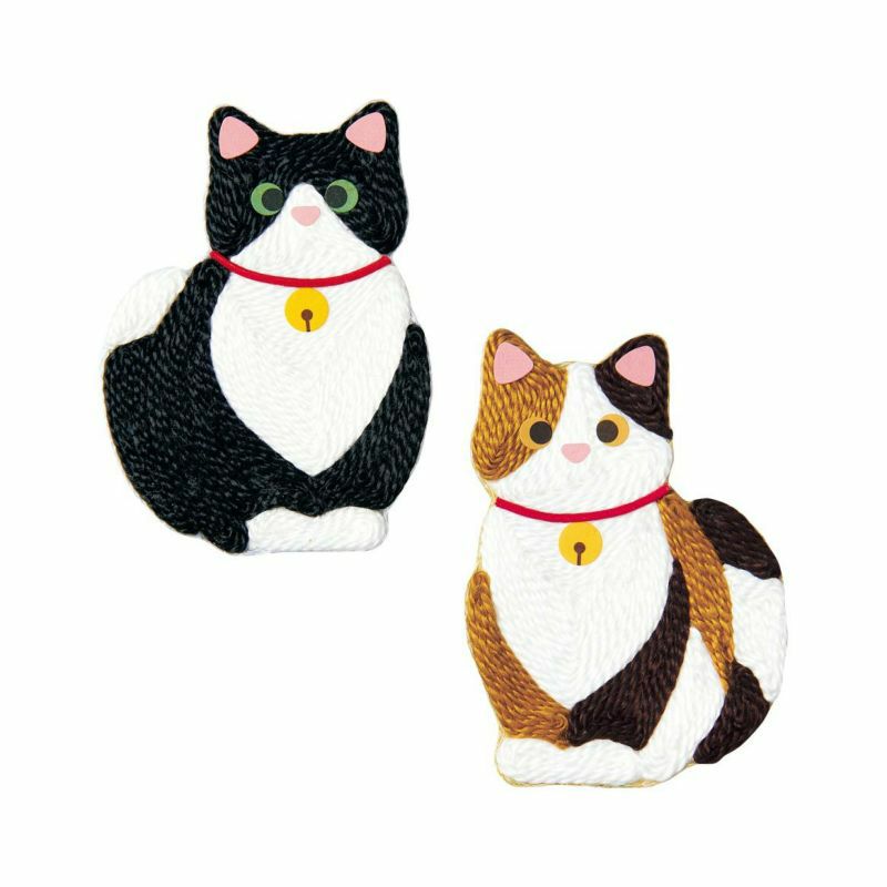 刺繍糸のブローチ ｃ ねこ 株式会社さくらほりきり