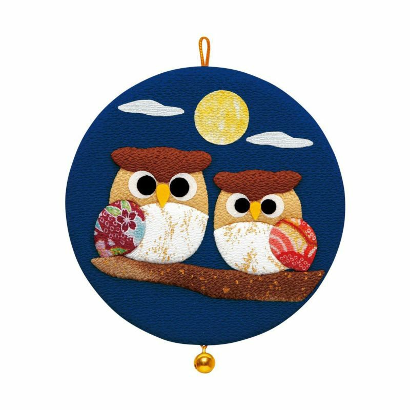 ハンドメイド ♡ しつこ 夜明けのフクロウと月のポニーフック