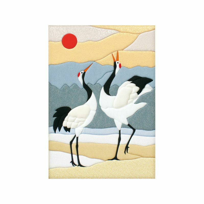 刻畫特大・旭日祝夫婦鶴