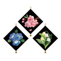 三連タペストリー・花の彩り（春）