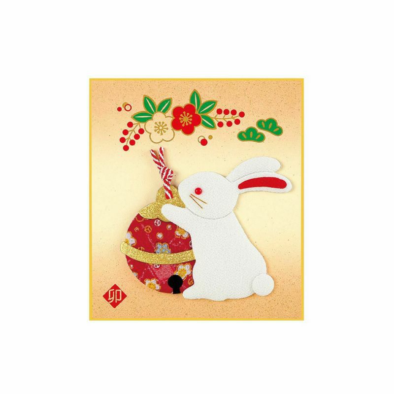 布押絵・華鈴うさぎ(1/4色紙)｜株式会社さくらほりきり