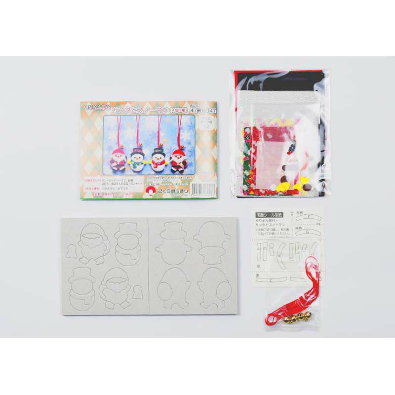 ちりめん根付・サンタとスノーマン｜株式会社さくらほりきり