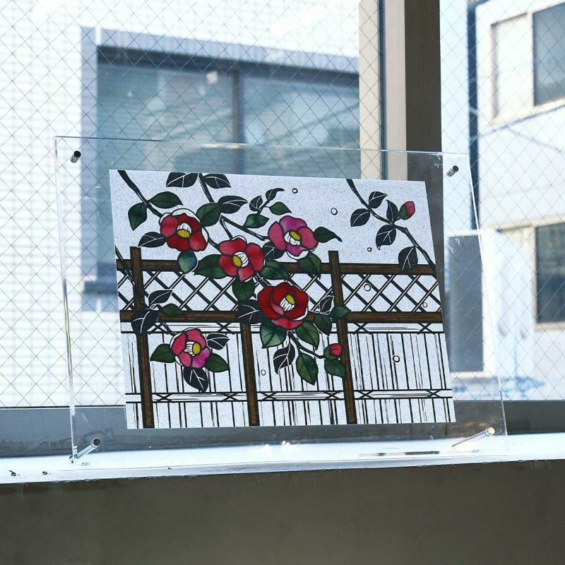 寒椿の庭(絵柄のみ)|株式会社さくらほりきり 寒椿の庭(絵柄のみ)|株式会社さくらほりきり