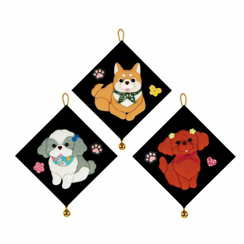 押し絵タペストリー　いぬ張り子　　マチャケ 押し絵タペストリー いぬ張り子 マチャケ 押し絵タペストリー