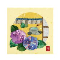 押絵ごよみ・六月（紫陽花の庭）