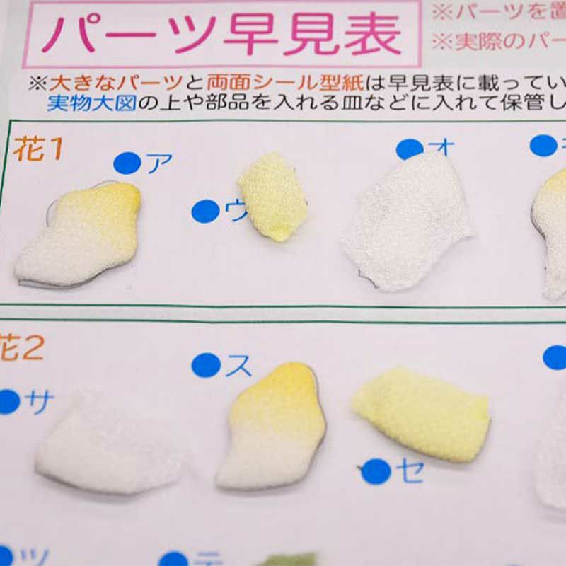 安心して作れるようパーツ早見表が入っています