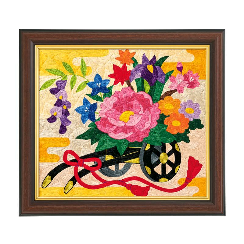 刺繍　美術品　絵画　インテリア　ア-ト 花　静物画　織り込み　見栄え 000000003621-16-m.jpg