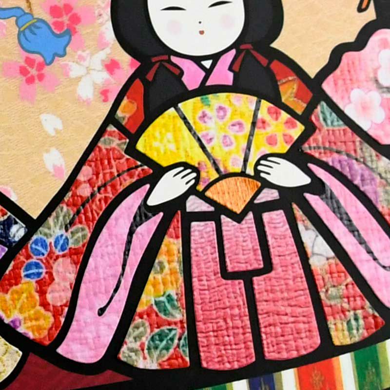 エンボス加工でまるで布絵のような仕上がり