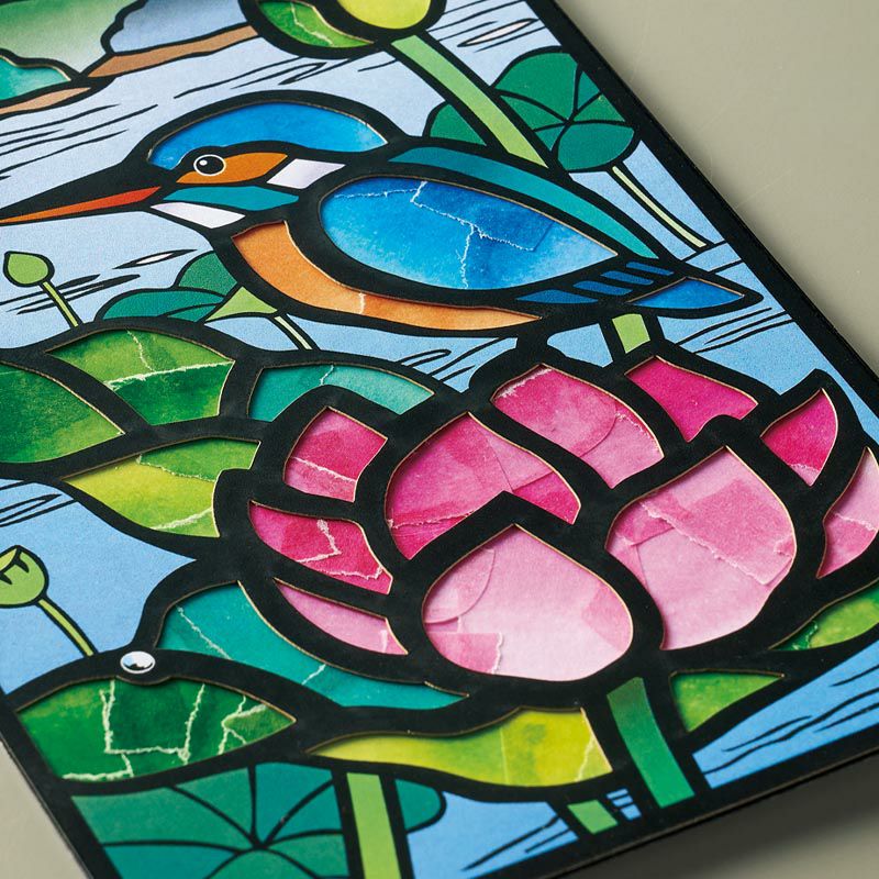 重ねて貼ると濃淡や色合いが変わります