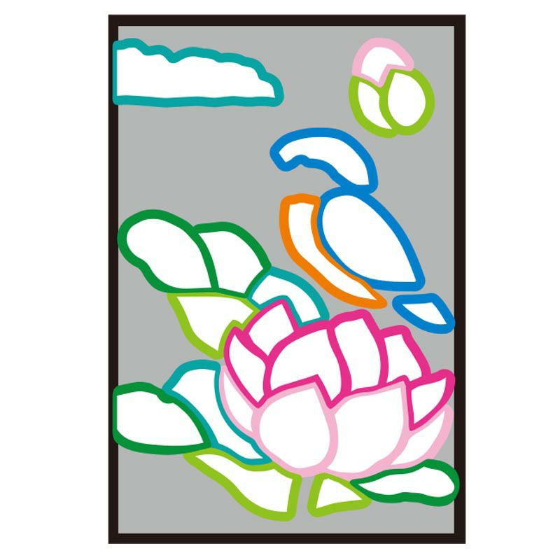 カラーシールを貼っていく下絵