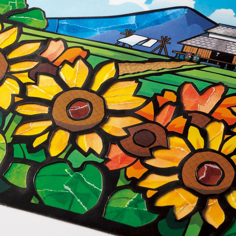 重ねて貼ると濃淡や色合いが変わります