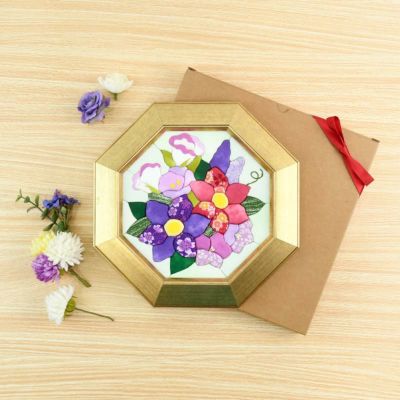 きめこみ花風水・紫の花飾り｜株式会社さくらほりきり