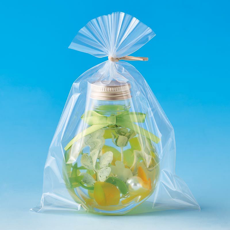 ラッピングタイと透明袋付き