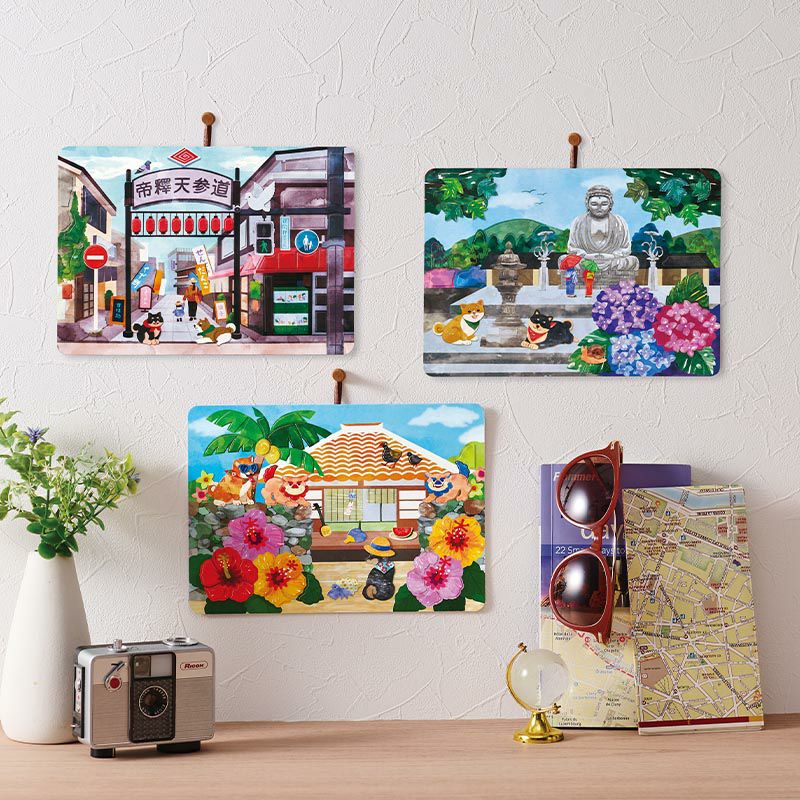 犬の旅をまとめて飾るとお部屋を楽しくしてくれます