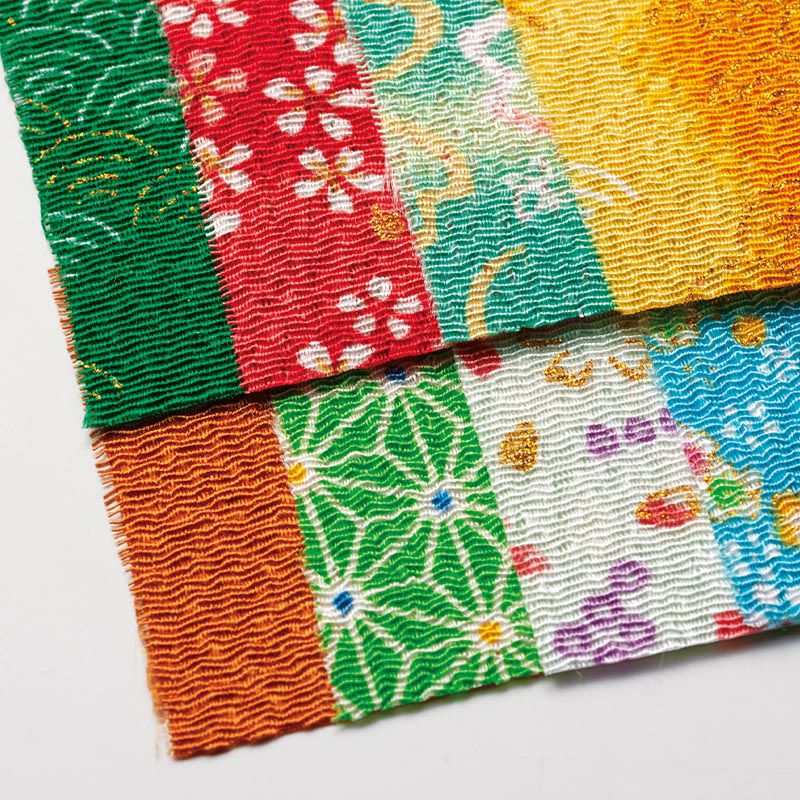 色鮮やかな国産ちりめん布を8枚使用