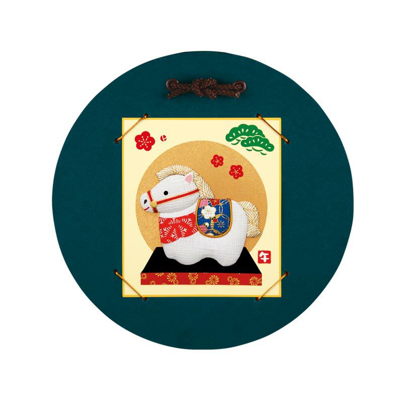 額装イメージ（1/4色紙掛・丸（青））