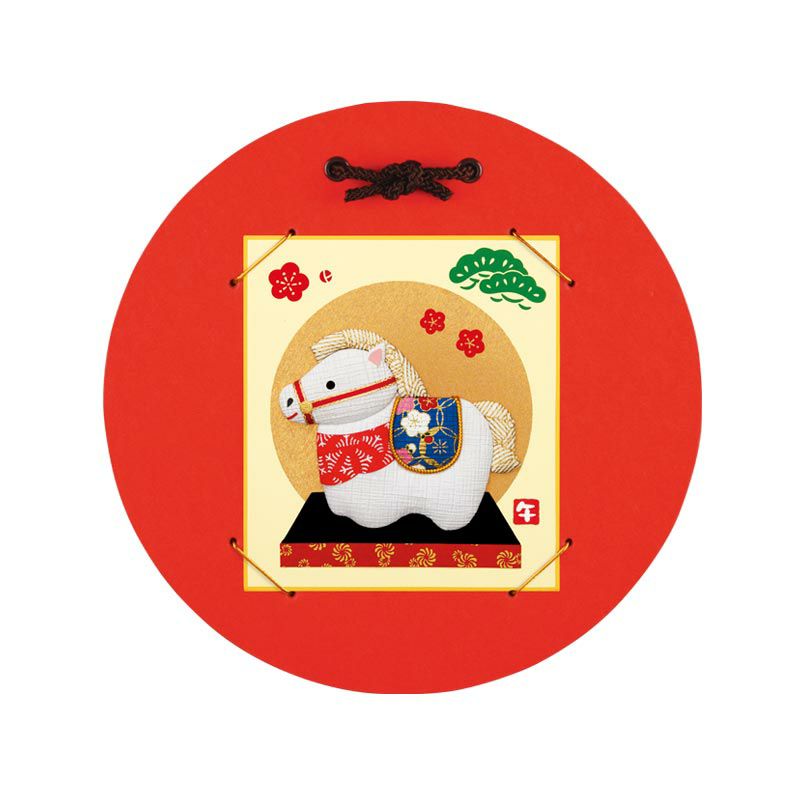 額装イメージ（1/4色紙掛・丸（赤））