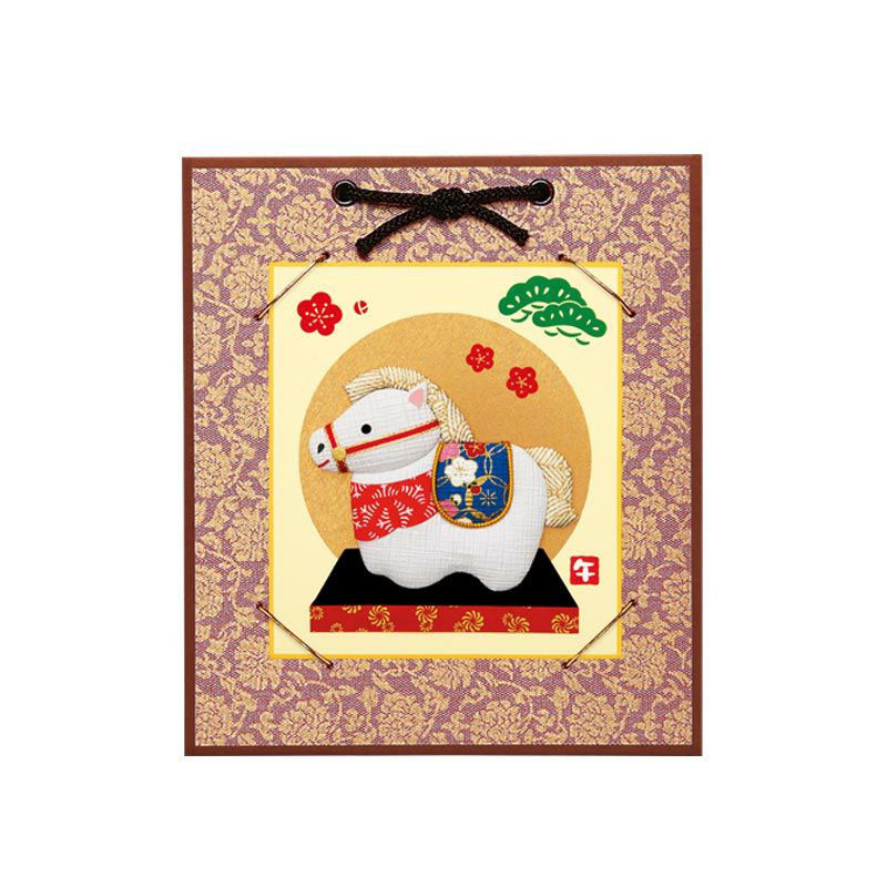 額装イメージ（1/4どんす色紙掛（エンジ））