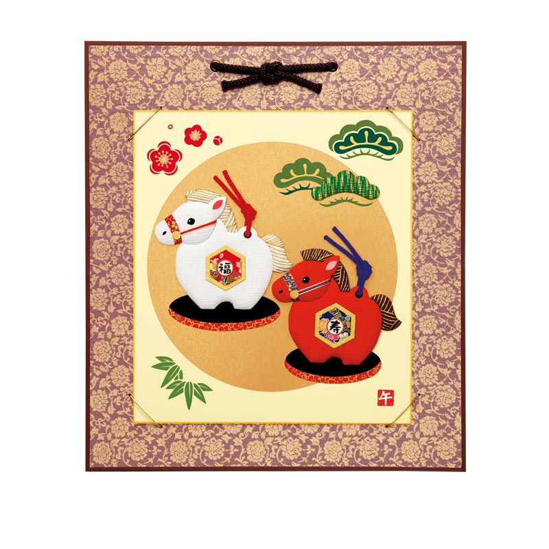 額装イメージ（どんす色紙掛（エンジ））