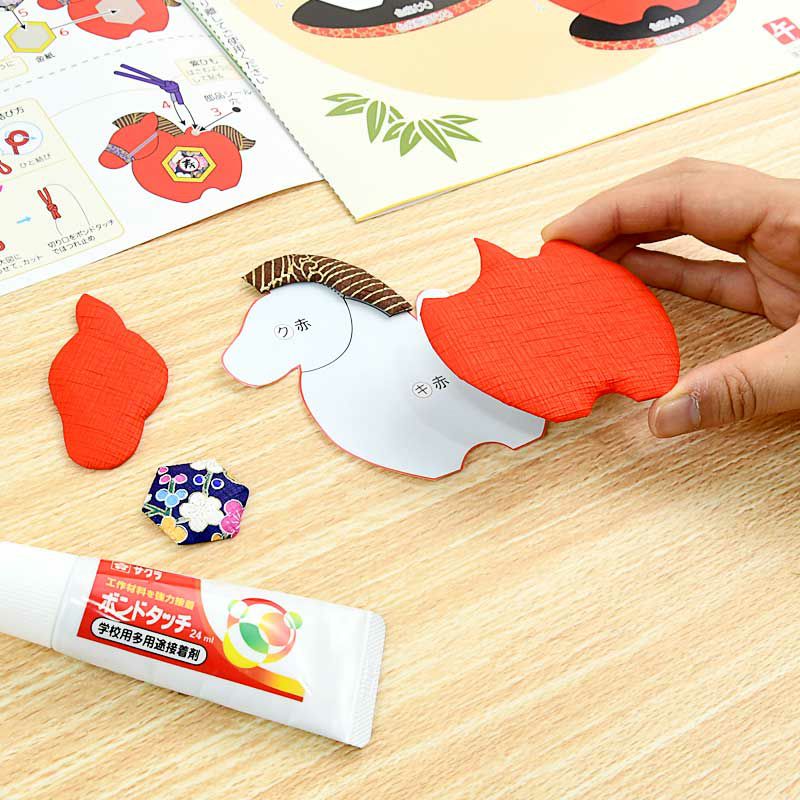 かんたん押絵・紅白福寿午（大色紙）｜株式会社さくらほりきり