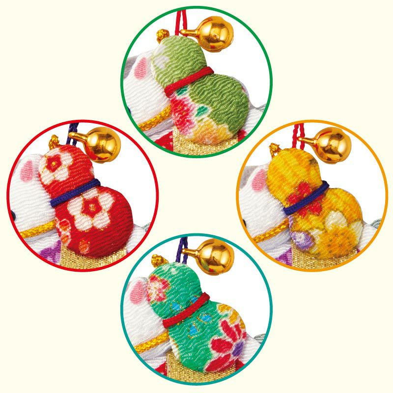 発色の良いちりめん友禅の柄布で華やかに彩ります