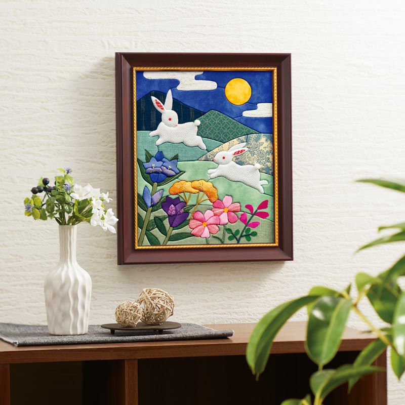 安い割引 きめこみ・月夜の跳ねうさぎ｜株式会社さくらほりきり 絵画
