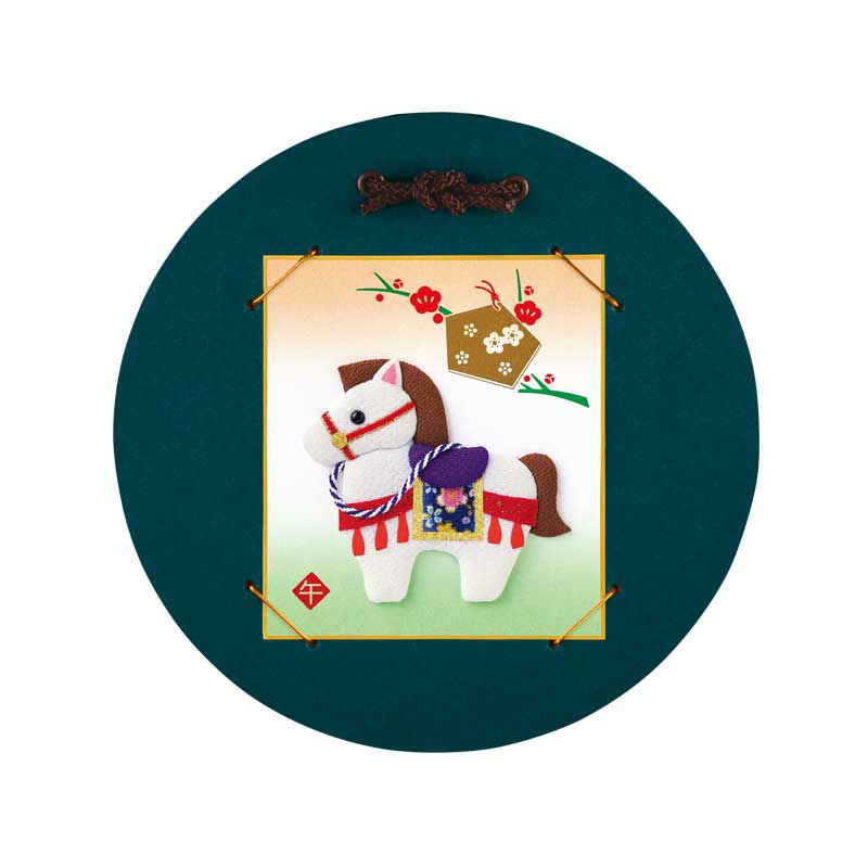 額装イメージ（1/4色紙掛・丸（青））