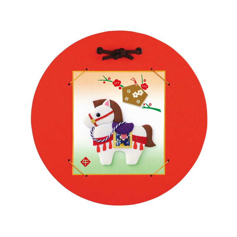 額装イメージ（1/4色紙掛・丸（赤））