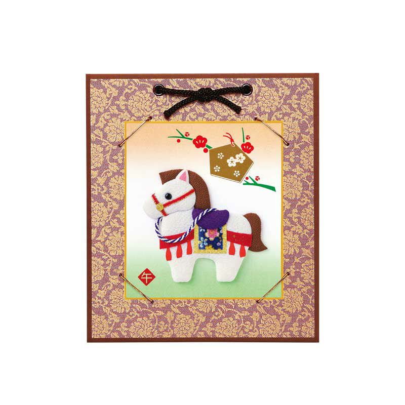 額装イメージ（1/4どんす色紙掛（エンジ））