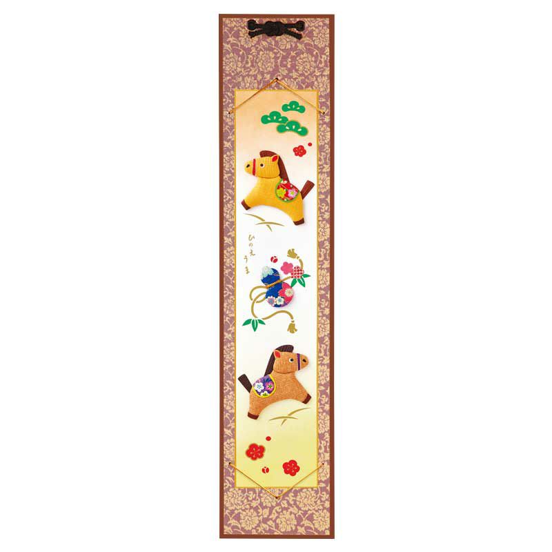 額装イメージ（どんす短冊掛（エンジ））