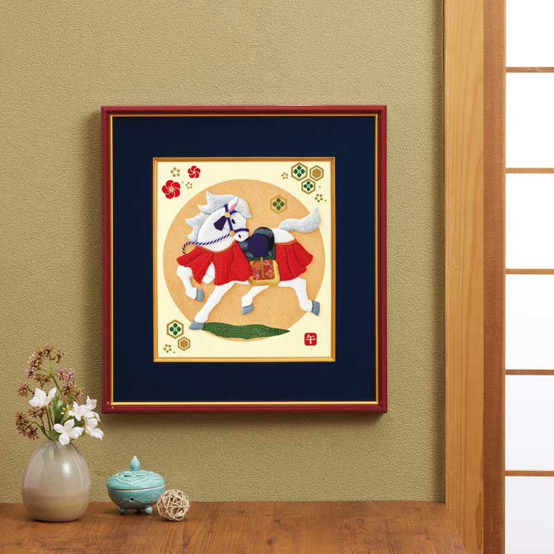 軽快に駆ける馬が躍動感あふれる絵柄<br>額は別売りです