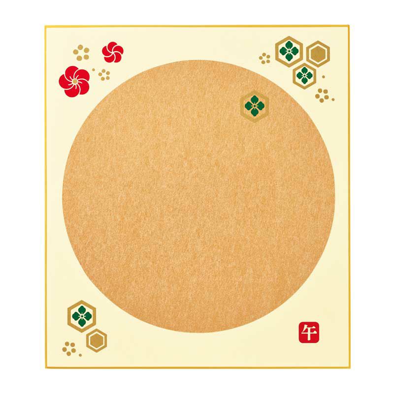 縁起の良い梅と亀甲文様をあしらったさくらほりきりオリジナルの色紙