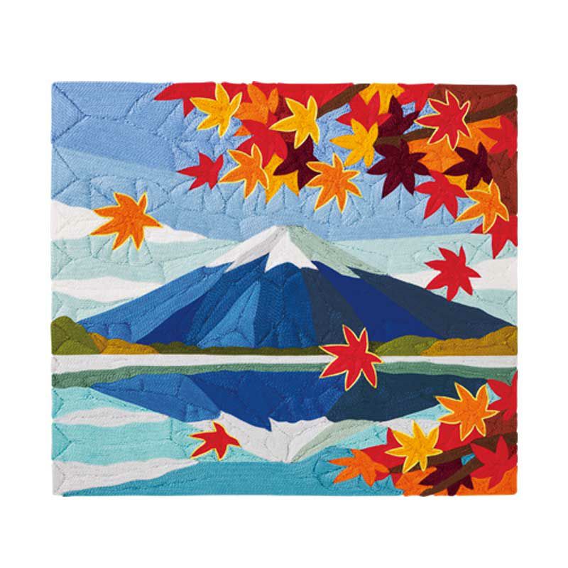 希少額縁付き　富士山　刺繍アート 刺繍絵画 富士山 額縁付 「富士の刺繍絵4」 葛飾北斎の凱風快晴