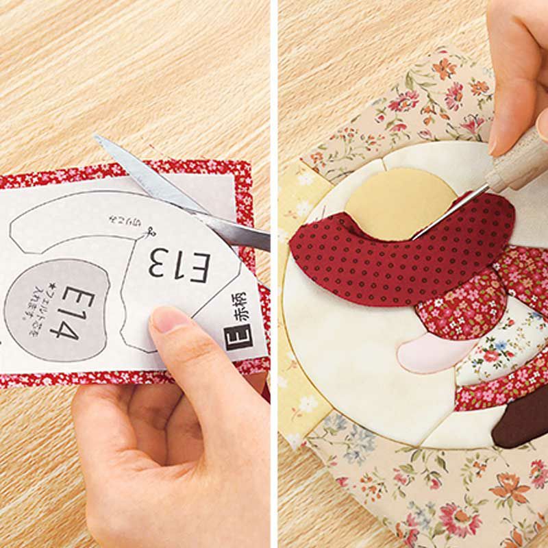 きめこみパッチワークハート・オーナメント<br>ソーイングが苦手な方でも手軽にパッチワークを楽しめる1番人気のシリーズ