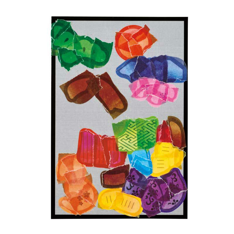 "下絵にシールを貼った状態			"