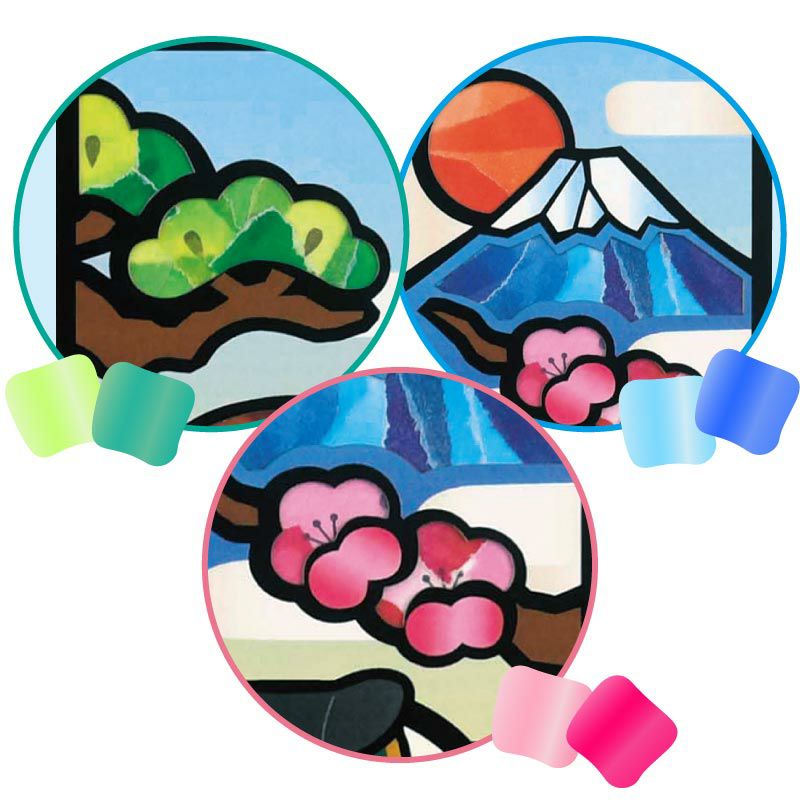 違う色のカラーシールを数枚使って色を混ぜることもできます