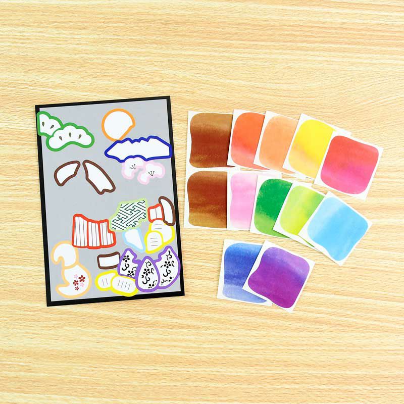 グラデーションが美しい10色のシールを使用しています