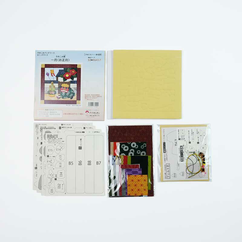 セット内容／説明書・布用型紙・フェルト芯・きめこみボード・裏板紙