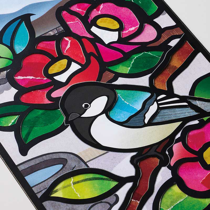 重ねて貼ると濃淡や色合いが変わります