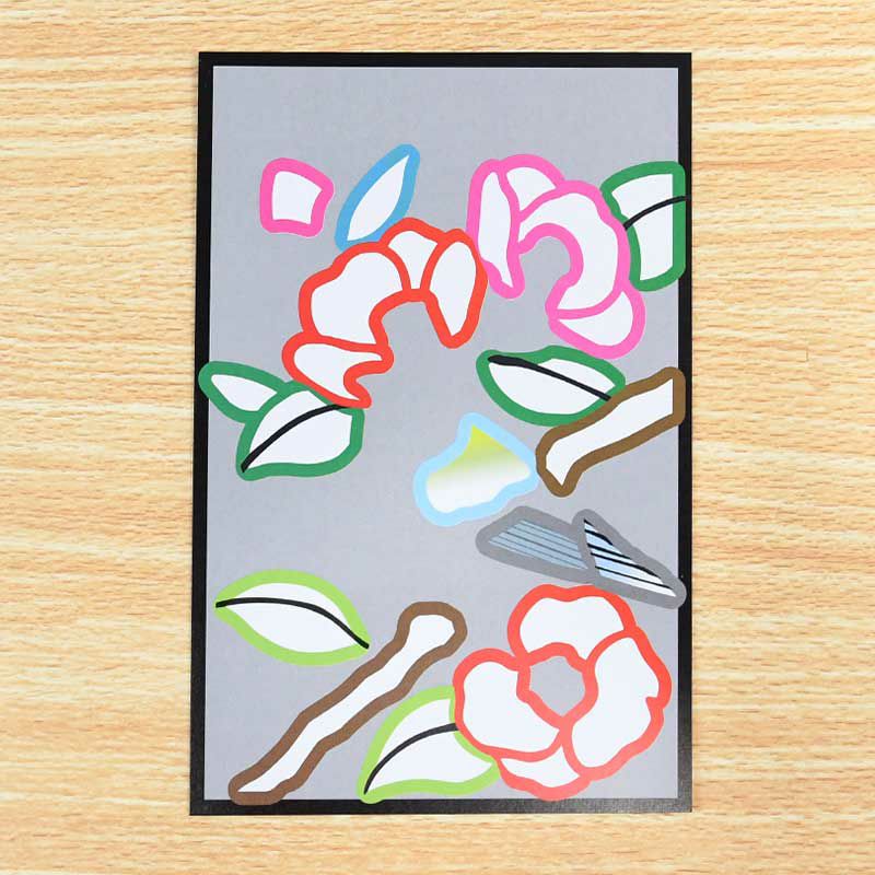 カラーシールを貼る下絵